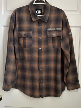 Darius Rucker New England Patriots Flannel Long Sleeve Shirt Mens XL NFL Country